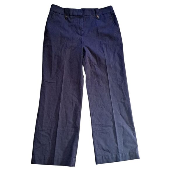 Talbots High Waist Wide Leg Minimalist Casual Prof Trendy Pants Size 14 Navy NWT - Picture 4 of 12